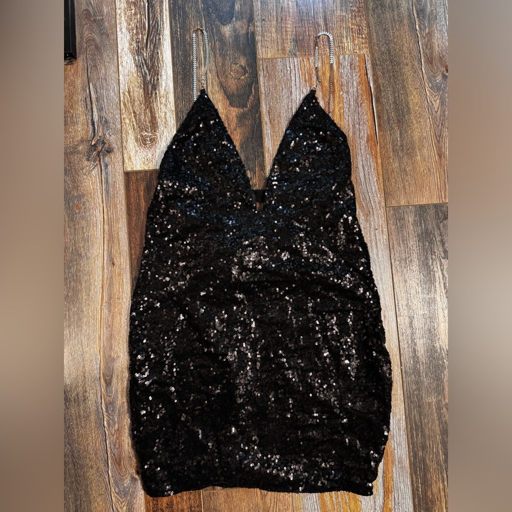 Black Sexy Sequin Mini Dress, by Pretty Little Thing